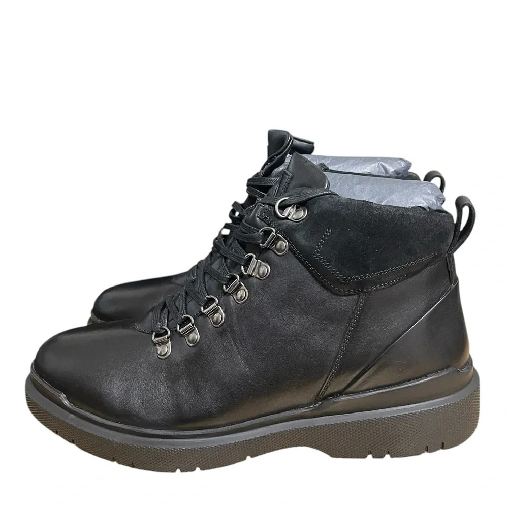 Thomas & Vine Sherman Leather Water Resistant Black Comfort Foam Boots sz 10